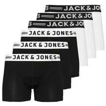 JACK & JONES Retro Boxershorts Schwarz / Weiß XL 6er Pack