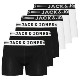 JACK & JONES Retro Boxershorts Schwarz / Weiß XL 6er Pack
