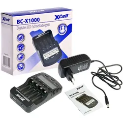 XCell Schnellladegerät/ LCD Anzeige/USB Anschluss/ Refresh Funktion/Testfunktion BC-X1000