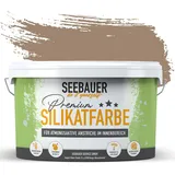 SEEBAUER diy Silikatfarbe Braun 10L für Innen (No. 645 Pure Earth) Atmungsaktive Mineralfarbe für Allergiker - Abwaschbare Wandfarbe - Brauntöne hohe Deckkraft