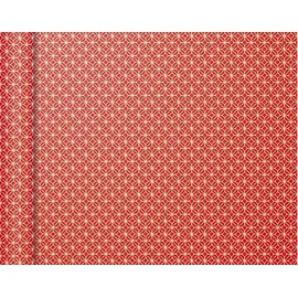 Clairefontaine Geschenkpapier 223863C, Tiny Rolls, Quadrate, rot, 35cm x 5m