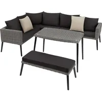 Tectake Rattan Lounge mit Aluminiumgestell hochwertiges Geflecht