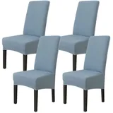 Jaotto Stuhlhussen 4er Set Stretch, XL Stuhlhussen Abwaschbar Waschbarer Elastische, Stretch Stuhlschoner Große Stuhlbezüge für Esszimmer Büro Esszimmer Hotel Bankett(Blau Grau,Set of 4)