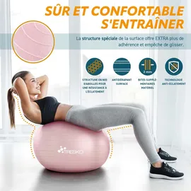 TRESKO Gymnastikball Rosa 65 cm
