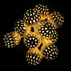 LEX LED Batterie-Lichterkette Gold-Ball warmweiß