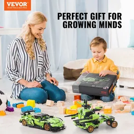 Vevor STEM-Bauspielzeug für Kinder, 2-in-1-Bausteine mit 461 Teilen, ferngesteuerte Autobausätze, ferngesteuertes und per App gesteuertes Auto/Roboter, RC STEM-Roboter-Bauset, Geschenke für Jungen und Mädchen im Alter von 6, 7, 8, 9, 10, 11 und 12+