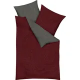KAEPPEL Jaro Wendebettwäsche rot 155 x 220 cm + 2 x 80 x 80 cm