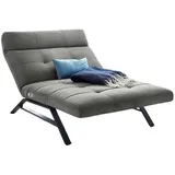 KAWOLA Liege AMERIVA Sessel Relaxliege Maxi Velvet silber Fuß schwarz