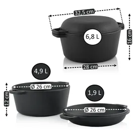 BBQ-Toro Gusstopf Kazan mit Deckel 6,8 l