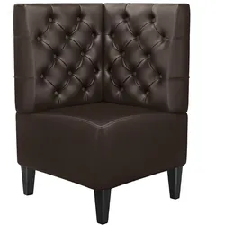 Gastro Eckbank | Braun | B:H 60 x 103 cm | Chesterfield | Leder | Bistro Eckbank