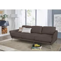 W.Schillig Big-Sofa »softy«, mit dekorativer Heftung im Sitz, Füße Chrom glänzend braun