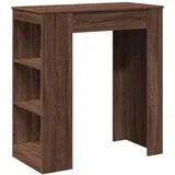 vidaXL Bartisch mit Regal Braun Eiche 95x47x103,5 cm Holzwerkstoff