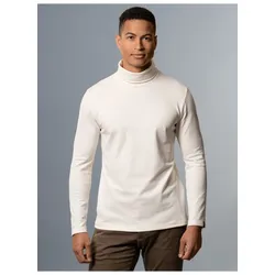 Rollkragenshirt TRIGEMA "TRIGEMA Rollkragenshirt", Herren, Gr. L, beige (natur), 95% Baumwolle, 5% Elastan, Basic, Langarm, Shirts