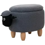 Svita Tierhocker, Stauraum Kinderhocker Sitzhocker Kinderzimmer Sitzbox Schaf Grau - Svita