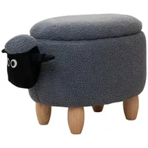 Svita Tierhocker, Stauraum Kinderhocker Sitzhocker Kinderzimmer Sitzbox Schaf Grau - Svita