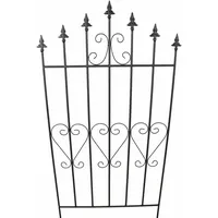 Dekoleidenschaft Dekozaun Lilie 111 cm hoch aus Metall, schwarz, Vintage Gartenzaun, Metallzaun, Steckzaun, Zierzaun, Vorgartenzaun,
