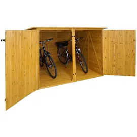 Mendler 2er-Fahrradgarage HWC-H60 Fahrradbox braun