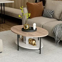 Couchtisch Fredericia mit unterer Ablage Eicheoptik / Weiß