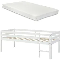 [en.casa] Kinderbett Siikalatva 90 x 200 cm Kiefer massiv weiß