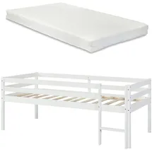 [en.casa] Kinderbett Siikalatva 90 x 200 cm Kiefer massiv weiß