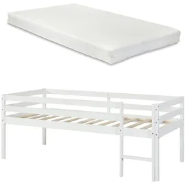 [en.casa] Kinderbett Siikalatva 90 x 200 cm Kiefer massiv weiß