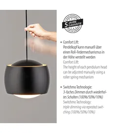 just light. Just Light LED Pendelleuchte Ballini 3 Flammig 220 cm warmweiß