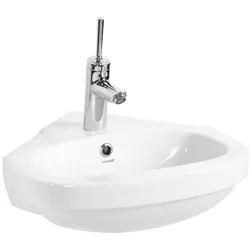 Creavit Eck- Waschbecken Handwaschbecken Wandmontage 45x45 cm Weiß