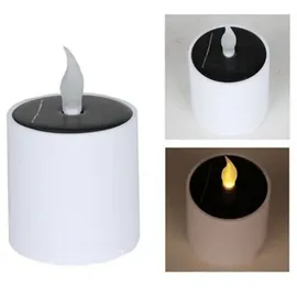Buri LED-Kerze flackernd 7,5 x 11,5 cm weiß