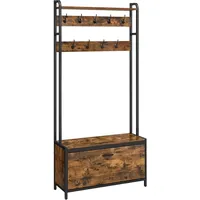 VASAGLE Mid.you Garderobe 85x30x180 cm braun schwarz