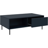 MID.YOU Couchtisch Dunkelblau, Metall, 2 Schubladen, rechteckig, 60x40x110 cm, Wohnzimmer, Wohnzimmertische, Couchtische