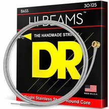 DR Strings Hi-Beam MR6-30 – E-Bass Saiten, 6-Saiter Set, Edelstahl, Rundkern, Medium 30-125