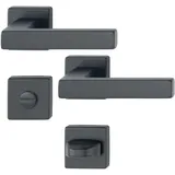 HOPPE Drückergarnitur AUSTIN - auf Rosette WC, Aluminium schwarz