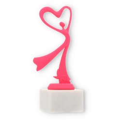 Pokal Kunststofffigur Modern Dance pink auf weißem Marmorsockel 19,5cm