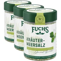 Fuchs Gewürze - Kräutermeersalz - zum Verfeinern von Kartoffelgerichten oder Dips - natürliche Zutaten - 80 g in wiederverwendbarer, recyclebarer Dose (Packung mit 3)
