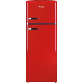 Amica DTR 374 190 R Retro-Kühl-Gefrierkombination (206 l, 1440 mm hoch, Rot)
