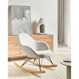 Beliani Schaukelsessel SKALE Polyester 70 x 85 x 94 cm Cremeweiß