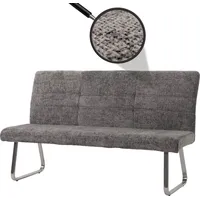 Mendler Sitzbank HWC-G55, Esszimmerbank Bank, Edelstahl gebürstet Stoff/Textil Chenille