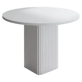 design möbel Beistelltisch CUBO Ø100 cm Metalltisch Wohnzimmertisch WEIß
