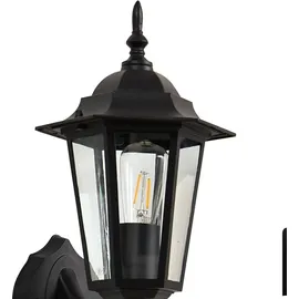 LINDBY LED-Solarwandleuchte Sayata, Schwarz Alu, Laterne - schwarz,