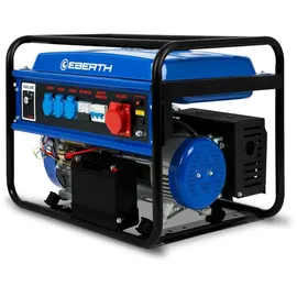Eberth 5500 Watt Notstromaggregat Stromerzeuger Stromaggregat mit E-Start, 13 PS Benzinmotor, 4-Takt, 3-Phasen, 1x 400V, 3x 230V, 1x 12V, AVR