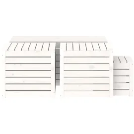 vidaXL 3-tlg. Gartenbox-Set Weiß Massivholz Kiefer