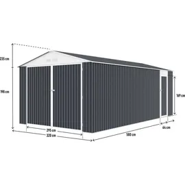 Habitat et Jardin Metallgarage 18,56 x 1,00 m Anthrazit