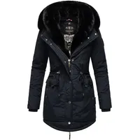 Navahoo Damen Wintermantel Winterparka Gefüttert mit 2 Kunstpelz-Kapuzen Sweety Deluxe