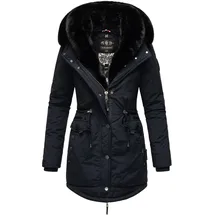 Navahoo Damen Wintermantel Winterparka Gefüttert mit 2 Kunstpelz-Kapuzen Sweety Deluxe