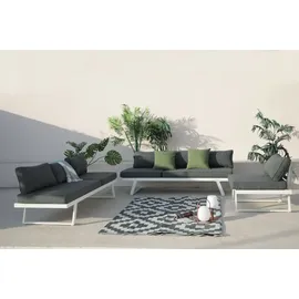 Möbilia Sitzgruppe Ecksofa Couchtisch grau/dunkelgrau