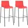 CLP 2er Set Barhocker 4-Fuß Gestell  rot/schwarz