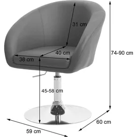 MCW 6er-Set Esszimmerstuhl MCW-F19, Küchenstuhl Drehstuhl Loungesessel, drehbar höhenverstellbar ~ Stoff/Textil anthrazit