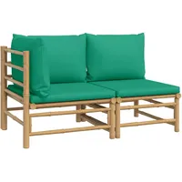 vidaXL Garten-Lounge-Set 2-tlg. grün Bambus