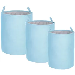Aufbewahrungskorb 3er Set ARCHA Baumwolle Hellblau