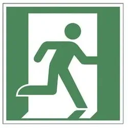 LimarLite Rettungszeichen »Notausgang rechts (nur in Verbindung mit Richtungspfeil) [E002], 15x15 cm
